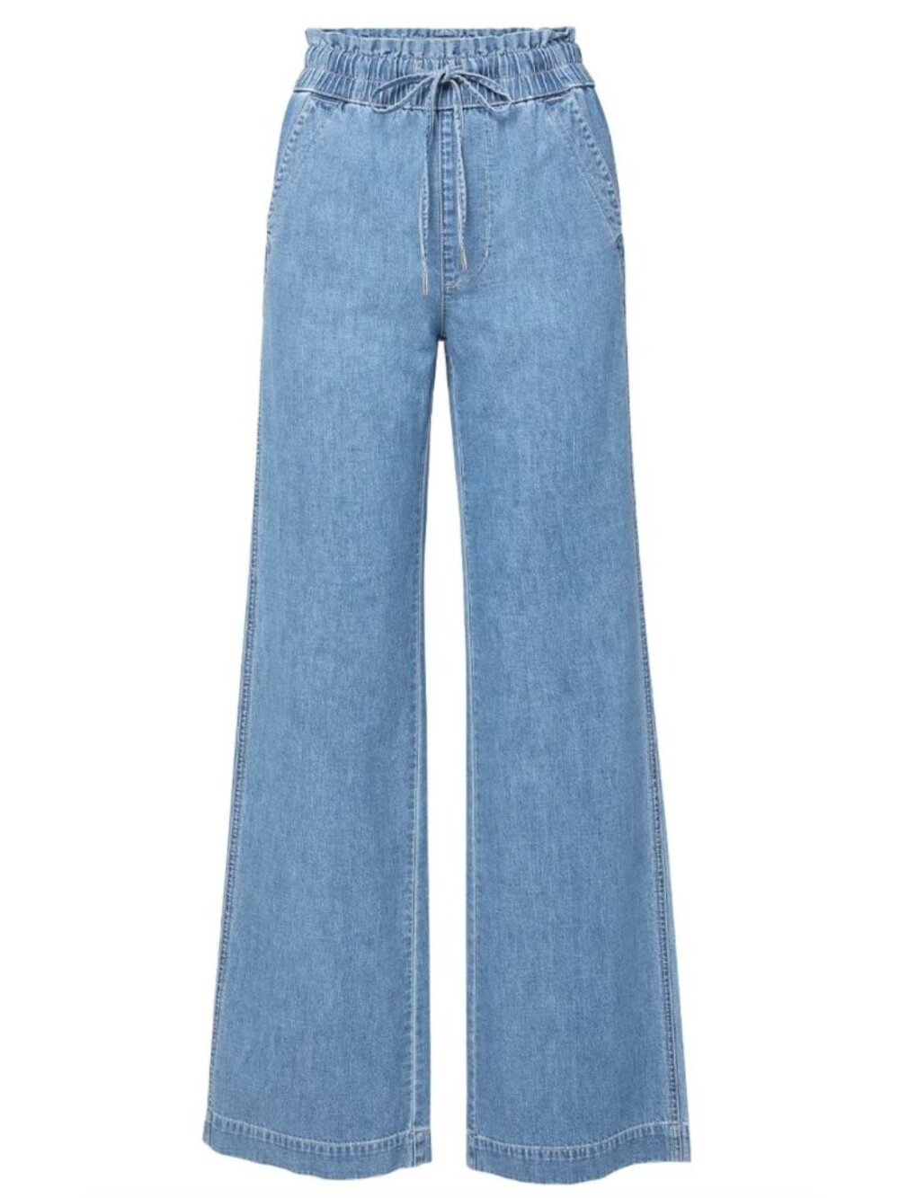 VERONICA BEARD Dunford High Rise Drawstring Wide Leg Jeans Size 8